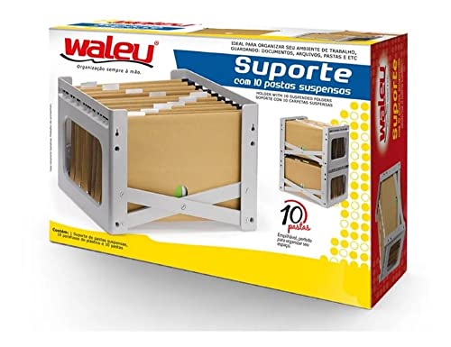 Suporte para pasta suspensa com 10 pastas, Waleu, 10200003