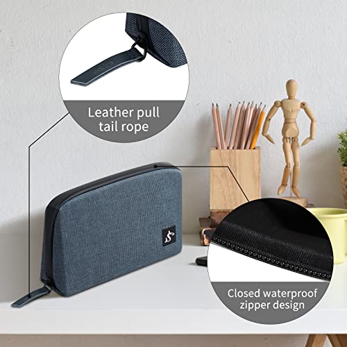 Electronics Organizer Travel Case – Water-resistant Cable Bag for Cord, Charger, Hard Disk, Power Bank – Small Tech Storage for Travel, Backpack, Business Trip, Airplane (Blue) - Image 6