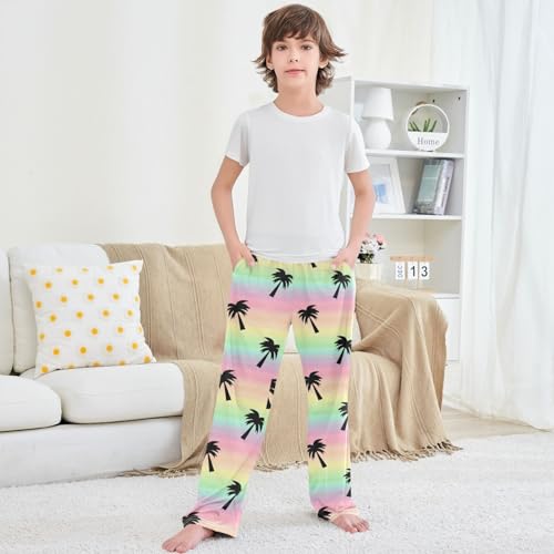 Boy's Pants Colorful Rainbow Watercolor Jogger Pants Elastic Waist Long Bottoms Trousers with Pockets 6-14 Years 5