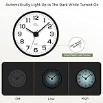 WallarGe Night Light Wall Clock for Bedroom - Silent Lighted up Wall Clock Glow in The Dark, Battery Operated for Living Room/Kitchen, Easy to Read Large Digital Display, 12 Inch - Image 3