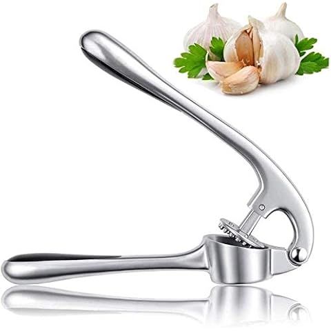 Nytlivet Garlic Press, Garlic Chopper Garlic Crusher Mincer, Stainless Steel Garlic Crusher, Easy Squeeze, Rust Proof, Easy Clean ,Highly Durable (Siliver) Cover