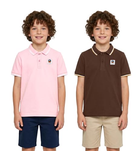 Image of Aventura Boys Polo T-Shirt Combo Pack of 2 - 100% Cotton Half Sleeve Collar T-Shirts for Boys (Age 5-12 Years)