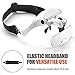 MAZHILIANG Hands Free Headband Magnifier with LED Light - Head Mounted Magnifiers for Reading, Jewellery Magnifier, Watch, Electronic Repair Zoom 1.0X to 3.5X A