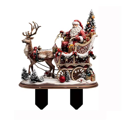 Wryzorix Weihnachtsdeko Aussen Figuren Weihnachtsmann Gartenstecker...