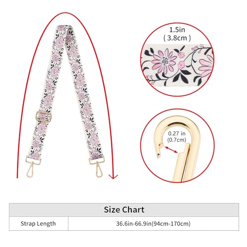 Image of ZOOEASS Wide Shoulder Strap Adjustable Replacement Belt Guitar Style Crossbody Bag Handbag Strap Multicolor Canvas Straps(Wide:1.5in)(Color41)