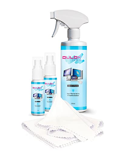 Kit Spray Limpia Pantallas 500ML + 3 Gamuzas Atrapolvo + 2 Liquido Limpiador 30ML Portatil para...