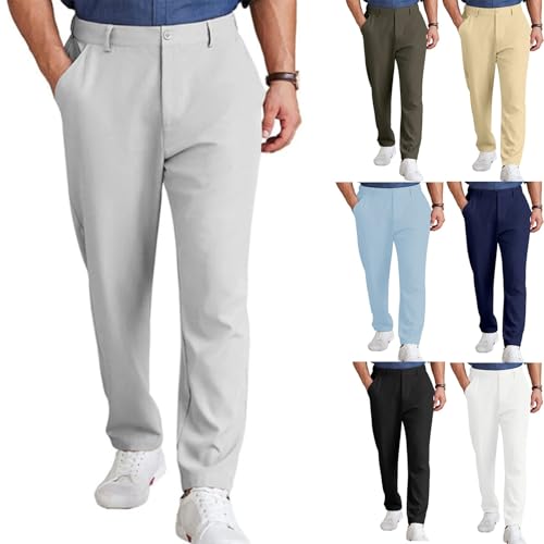 Golf Pants for Men Lightweight Stretch Slim Fit Dress Pants Business Casual Work Golf Pants with Pockets