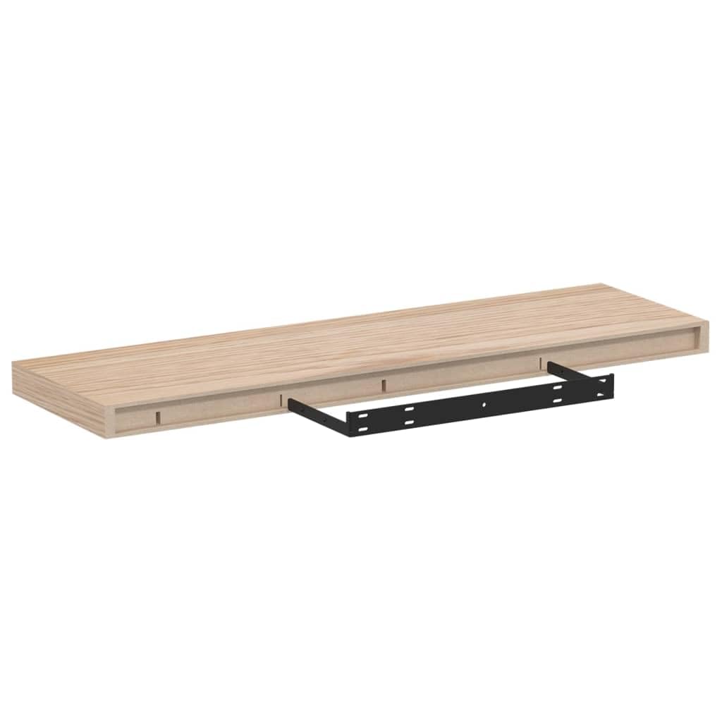 Juego de 2 estantes flotantes, 80 x 23,5 x 4 cm, madera de roble | Elegante estante de pared para salón o pasillo con soporte invisible, soporta hasta 10 kg por estante.