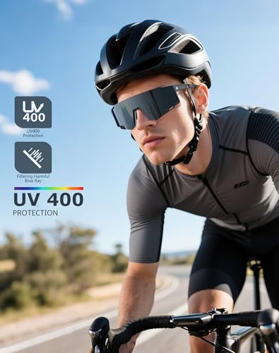 KALIYADI Sunglasses-Men Sports Mens-Sunglasses Women: Running Sun Glasses with UV400 Protection for Cycling Golf Fishing — view 2