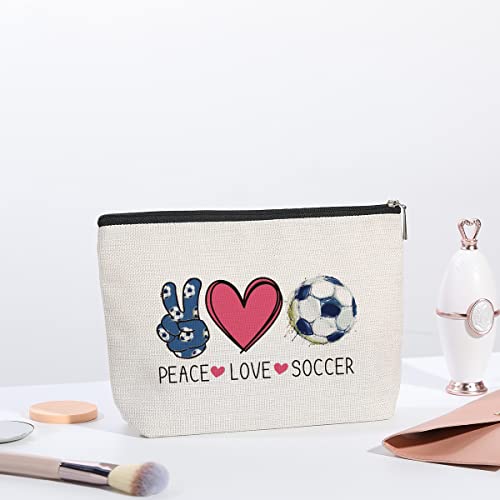kdxpbpz Soccer Gifts Soccer Cosmetic Bag for Her Him, Soccer Coach Gifts, Soccer Team Gifts for Football Lovers Players Fans Birthday Gifts for Women Her Football Gifts - Thumbnail 5
