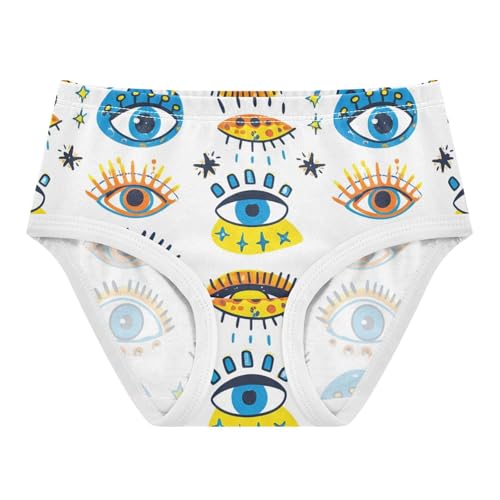 Cotton Toddler Girls Underwear Mystical Eyes Blue Yellow Girl Panties Cute Bright Briefs Kids Undies 2t