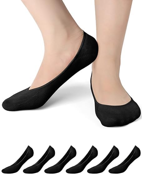 t trendy mart Women No Show Socks, Ultra Low Cut Invisible Liner Socks, Non Slip Grip Cotton Socks for Flats, Loafers, Sneakers, Black & Beige, sockes (Comfortable Breathable Fit (BLACK)-picture-36