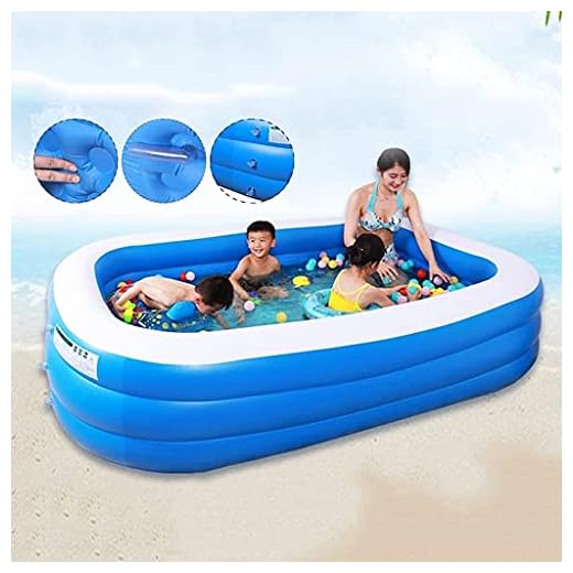 Rektangulär uppblåsbara swimmingpool Tjockna 3 lager PVC Paddling Pool Badkar Utomhus Sommarpool för barn Pool för småbarn, barn, vuxna och familj, ovanför marken, bakgård Chyang (Size : 150X110 CM)