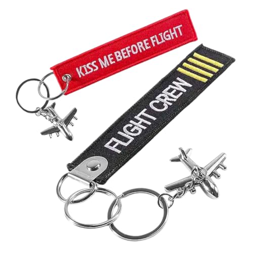 DonJordi Schlüsselanhänger Set Aviation - Für Piloten, Flugbegleiter und Flugzeug Fans