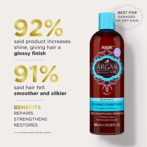 HASK Argan Oil Conditioner, Repairing for all hair types, colour safe, and cruelty-free - 1 355mL Bottle - Image 4