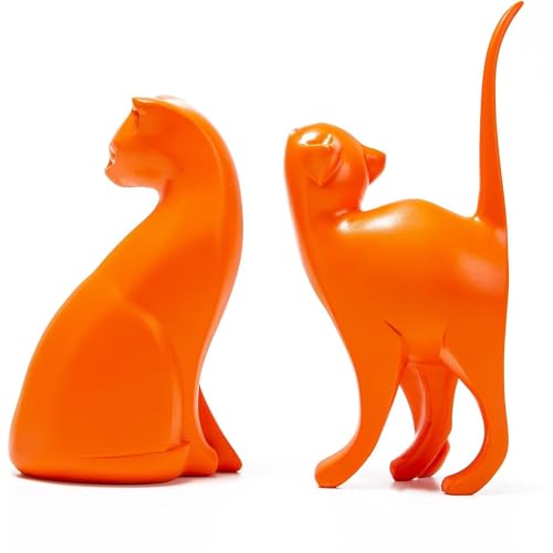 Sculpture chat abstraite en résine haute qualité finition satinée - 7