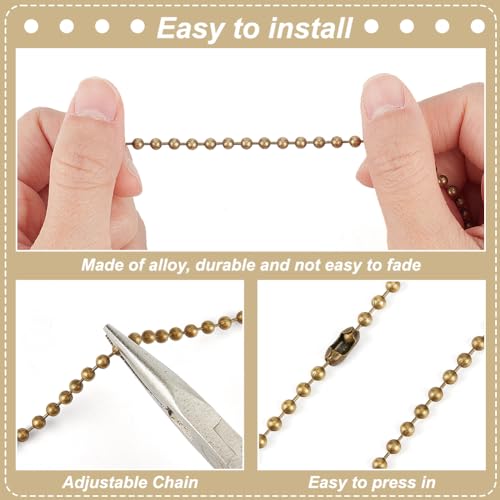 Image of BENECREAT 6pcs Butterfly Bee Ceiling Fan Pull Chain, Dragonfly Vintage Charm Pendant Chain Extender with Iron Ball Chain Connector for Fan, Table Lamp Decoration, 13~14.5inch