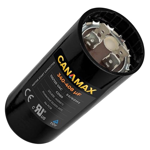 340/408 uF 340-408 MFD uf 50/60 Hz 110-125 VAC Volts Round Start Capacitor - Compatible with AC Motor Run or Fan Start and Cool or Heat Pump Air Conditioner - Replaces 4X067 11022 PMJ340 235-9739-02