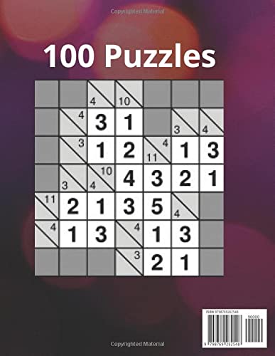 Math Puzzles For 6th Graders: 100 Japanese Kakuro Puzzles With Answers