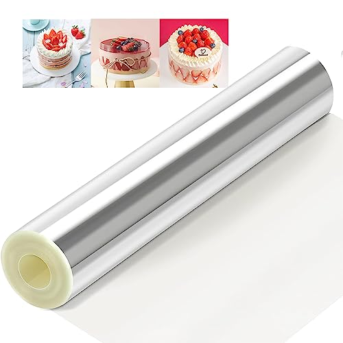 hujiling Rodoide Transparent Patisserie 15 cm，Rouleau Collier a Gateau réutilisable，Bâtonnets de pâtisserie Transparents 15cm de Haut x 10m de Long，pour Entourer Les Gâteaux Mousse Patisserie