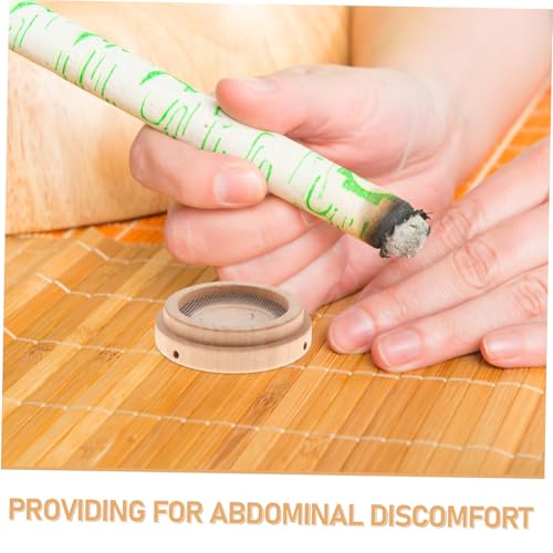 FOMIYES - 10 varillas de moxibustión con almohadilla aislante y soporte para cuidado seguro del ombligo, kit natural para alivio de molestias abdominales y medicina tradicional china miniatura 3