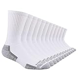 Heatuff Mens Crew Socks Moisture Wicking Max Cushion Athletic Work Socks for men (6 Pairs)