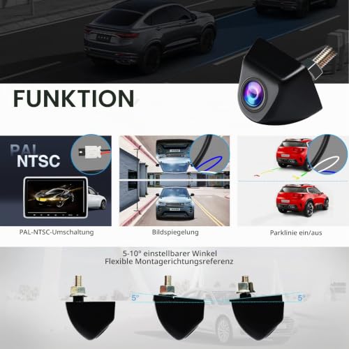 PARKVISION Rückfahrkamera Auto Kamera rückfahrkamera, Echte 142 ° Horizontal Vertikaler...