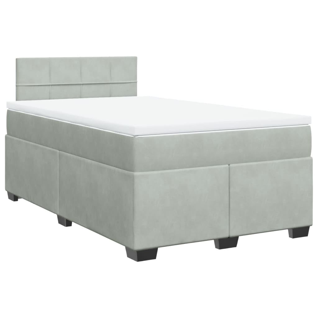 vidaXL Sommier à Lattes de lit et Matelas Gris Clair 120x190cm Velours