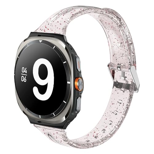 Lamshaw (�����V���[) Galaxy Watch 8�p�o���h ���f�B�[�X �\�t�g�V���R�� �O���b�^�[ �N���A �X�|�[�c�X�g���b�v Galaxy Watch 8 40mm�A44mm�A46mm Classic�AUltra 47mm LTE (2025)