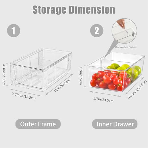 Image of Clemate 8Pack Stackable Kitchen Storage Organizer,Pantry Organizers and Storage, Foods Organizer Bins, Fits Kitchen, Pantry, Cabinet, Closet, All Purpose Portable Household Containers