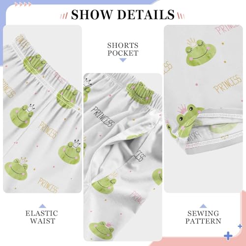 ZZXXB Princess Frog Pattern Boys Long Pants Soft Trousers Elastic Waist Kids Lounge Bottoms with Pockets S-XL4