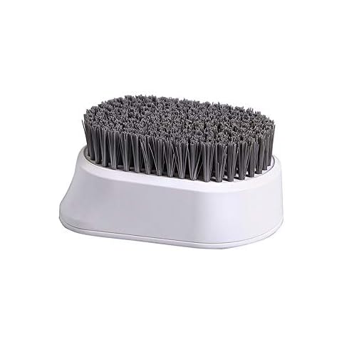 Axgo Quality Soft Laundry Clothes Shoes Scrub, Portable Lightweight No Scratch Hands Cleaning Brushing with a Comfortable Grip, White Cover