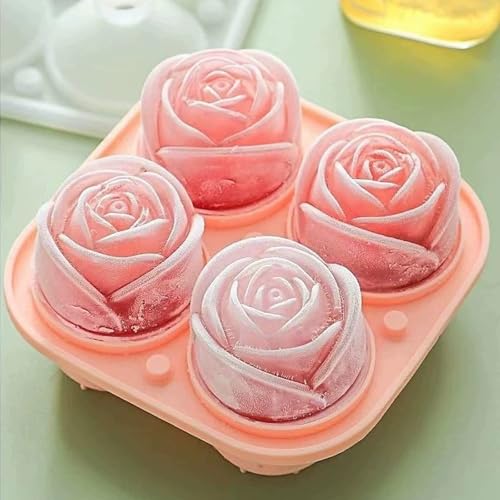 Molde para cubos de hielo 3D flor silicona alimentaria miniatura 1