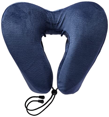 Lewis N. Clark Contoured Memory Foam Hexform Travel Cervical Neck Pillow For Shoulder & Neck Pain, Airplane, Camping, Kids & Adults, Premium, Navy #TOP27
