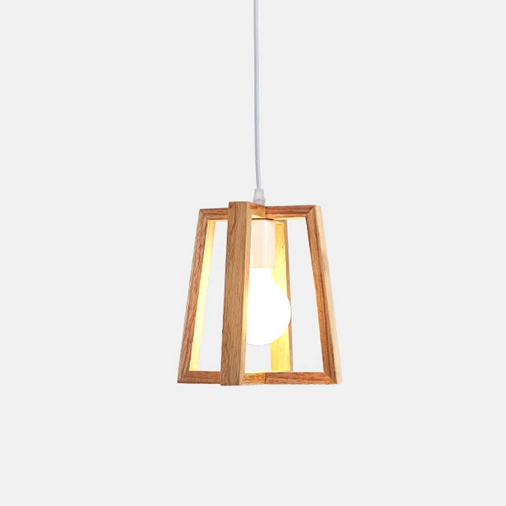 Suspension rustique en bois vintage pour éclairer un îlot de cuisine sombre
