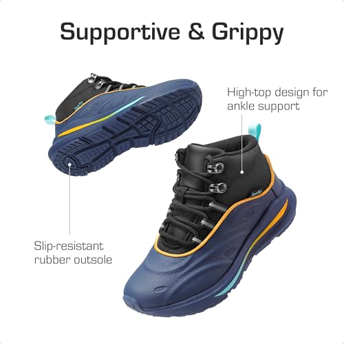 DREAM PAIRS Boys Girls Boots Kids High Top Sneakers Shoes Outdoor Hiking DuraPlay Lace Up Shoes for Little/Big Kid4