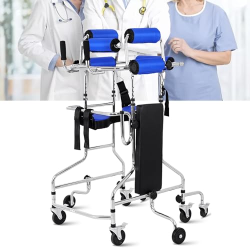 XUZAOJUN Andadores/andadores con Asiento,bipedestador for rehabilitación de hemiplejia,Regulable en Altura y Anchura,8 Ruedas antivuelco,Adecuado for discapacitados,Adultos con Ictus(Women's)