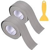 XhjzgcTech 2 Rolls Caulking Tape, Self Adhesive Waterproof Caulk Strip Tape for Kitchen Countertop Sink Toilet, Bath Caulking Sealing Tape 1.5 in x 10.5 ft (Grey020)
