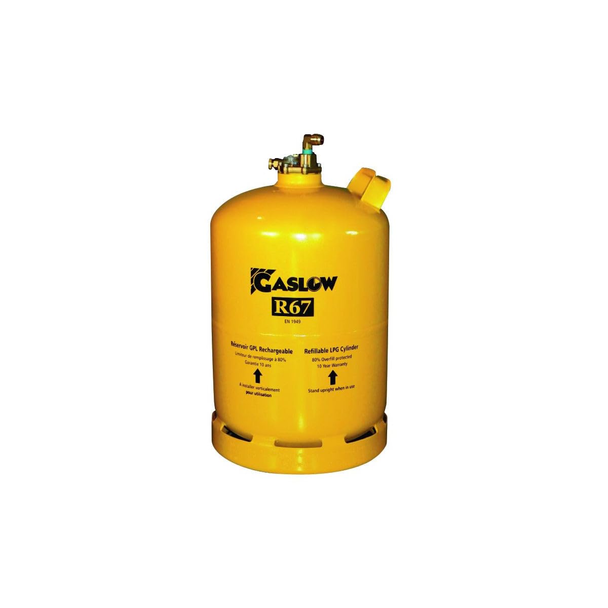 Gaslow - Pack de botella recargable de 11 kg + lira + caja de transferencia negra + adaptador de carga Europa + manta aislante