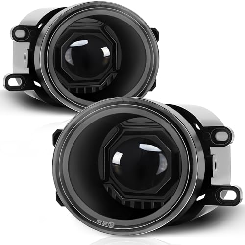 Image of Round LED Fog Lights Assembly for 2016-2023 Toyota Tacoma, 2014-2023 4Runner, 2014-2019 Tundra, 2007-2014 Camry, 2006-2012 RAV4, 2006-2013 Yaris, 2008-2013 Lexus IS-F, Front Bumper Driving Lamp