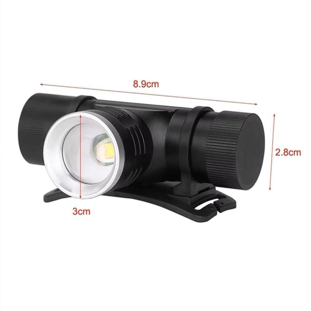 Lampe Frontale LED zoomable, Phare de pêche, 3 Modes, étanche, Super Lumineuse, éclairage de Camping alimenté