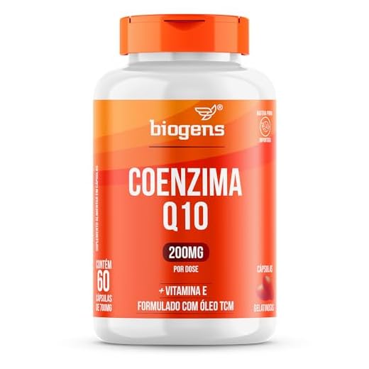 Coenzima Q10 200mg com vitamina E 10mg, alta concentração, 60 cápsulas, Biogens (Unidade)