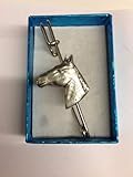 Pferd Kopf Schal oder E09 Pferd & Reiter Kilt Pin Brosche Zinn Emblem 7,6 cm 7,5 cm