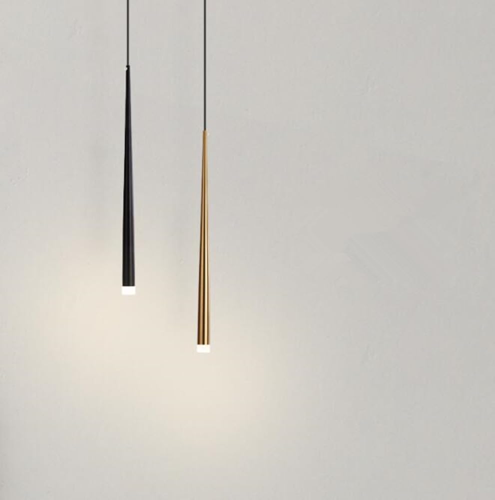 Nordic Minimalismo lampada a sospensione LED Moderno disegno 5W Dimmerabile 3000K/4500K/6000K Camera da letto comodino Lampada Sospesa lampadario Cucina sala da pranzo Ø3*55cm,D'oro