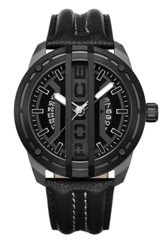 Montre Homme Police Fast Lane Quartz avec son Bracelet en Cuir Noir Élégant PEWGB0039840