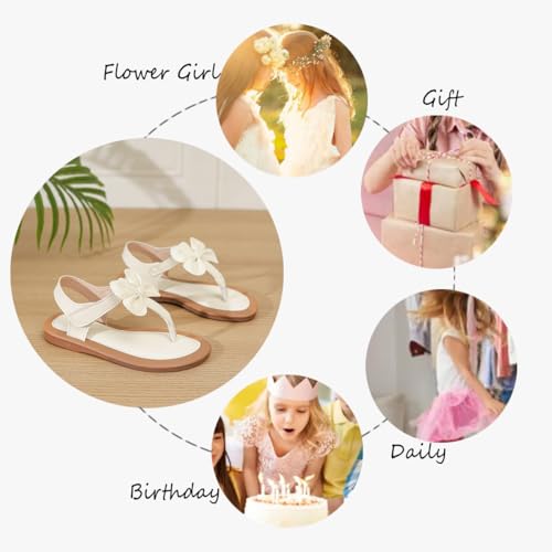 Image of Toddler Girls Sandals Summer Flats Dress Shoes for Baby Little Kids Girl