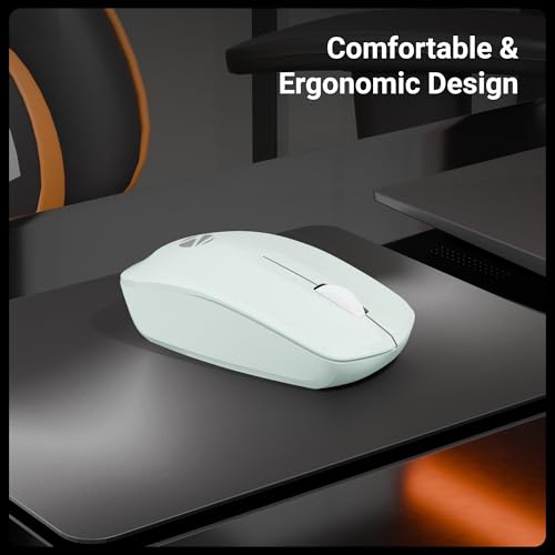 Image of Zebronics Wireless Mouse, 2.4GHz, 3200 DPI, 3 Buttons, Comfortable & Ergonomic, USB nano Receiver, On /Off Switch, Power-Saving Mode, Works on Most Surfaces, for Mac | Laptop | Computer (Freego, Green)