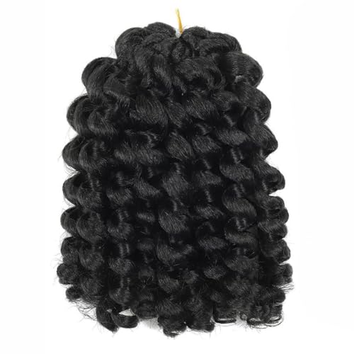 Namzi Bounce Lot de 6 extensions de cheveux Passion Twist au crochet - Courts et bouclés au crochet - 20,3 cm - Noir de jais