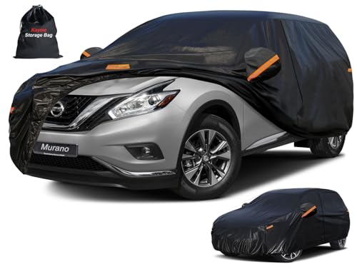 Image of Kayme 7 Layers SUV Car Cover Custom Fit for Nissan Murano (2008-2025) Waterproof All Weather for Automobiles,Outdoor Full Cover Rain Sun UV Protection.Black