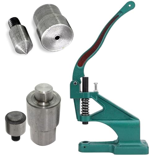 Presse à main pour oeillets et boutons 17mm en vert avec vis réglable - 3